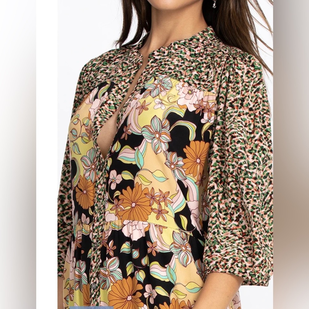 Johnny Was TATE TIERED MIDI DRESS size L - Picture 4 of 13